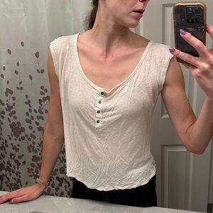 Stem Off-White Buttoned Tank Top